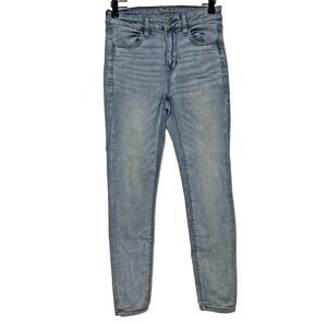 American Eagle High Rise Jeggings Next Level Stretch Size 6 Light Wash